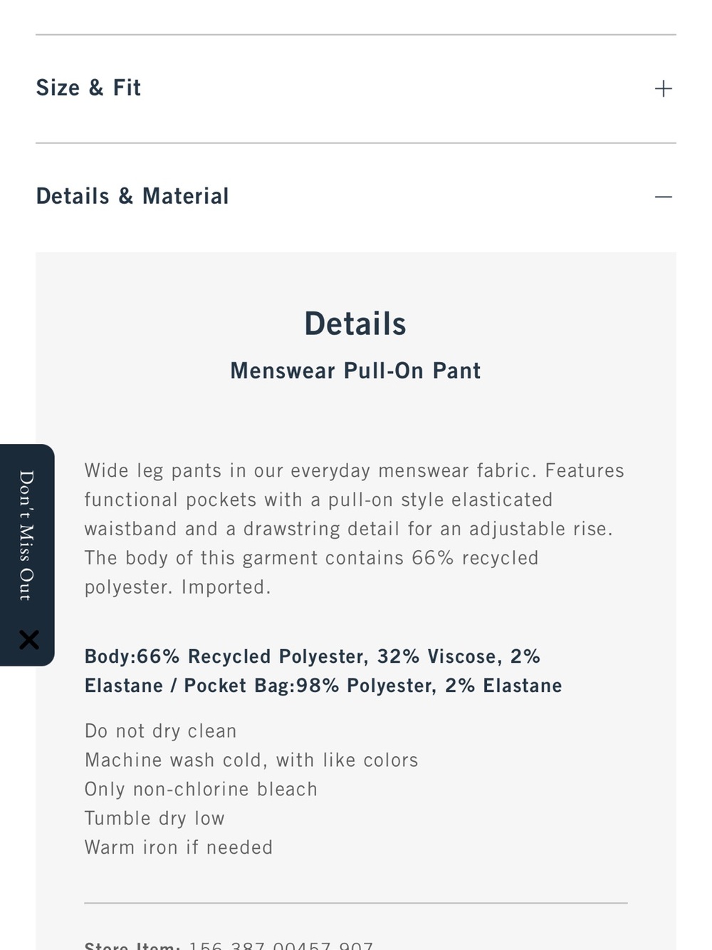 Abercrombie & Fitch Gray Menswear Pull-On Wide-Leg Pants - Picture 5 of 5